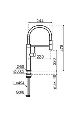 Gessi Gessi 316 Gun Metal Zwart Meccanica Eenhendelkeukenmengkraan