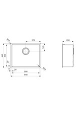 Lanesto Lanesto Urban Gold / Goud 615 50x40 spoelbak