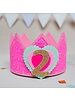 Cijfers en hartje voor de Glitter Neon Pink Kroon