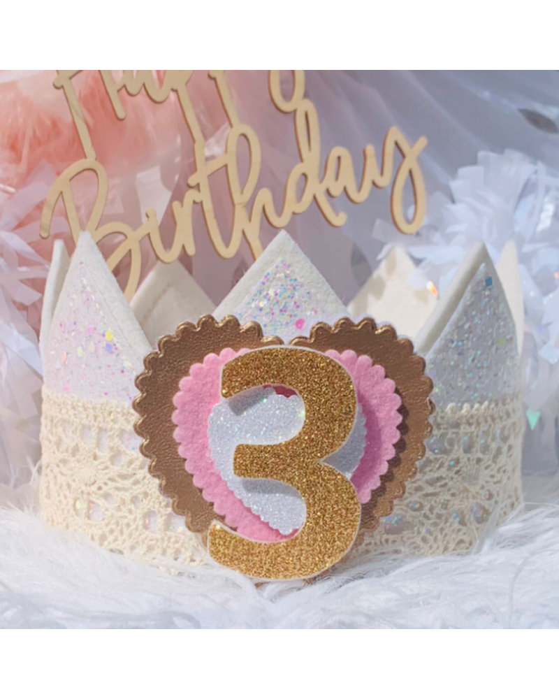 Cijfers en hartje voor het Glitter White Fairytale verjaardagskroontje - Copy - Copy