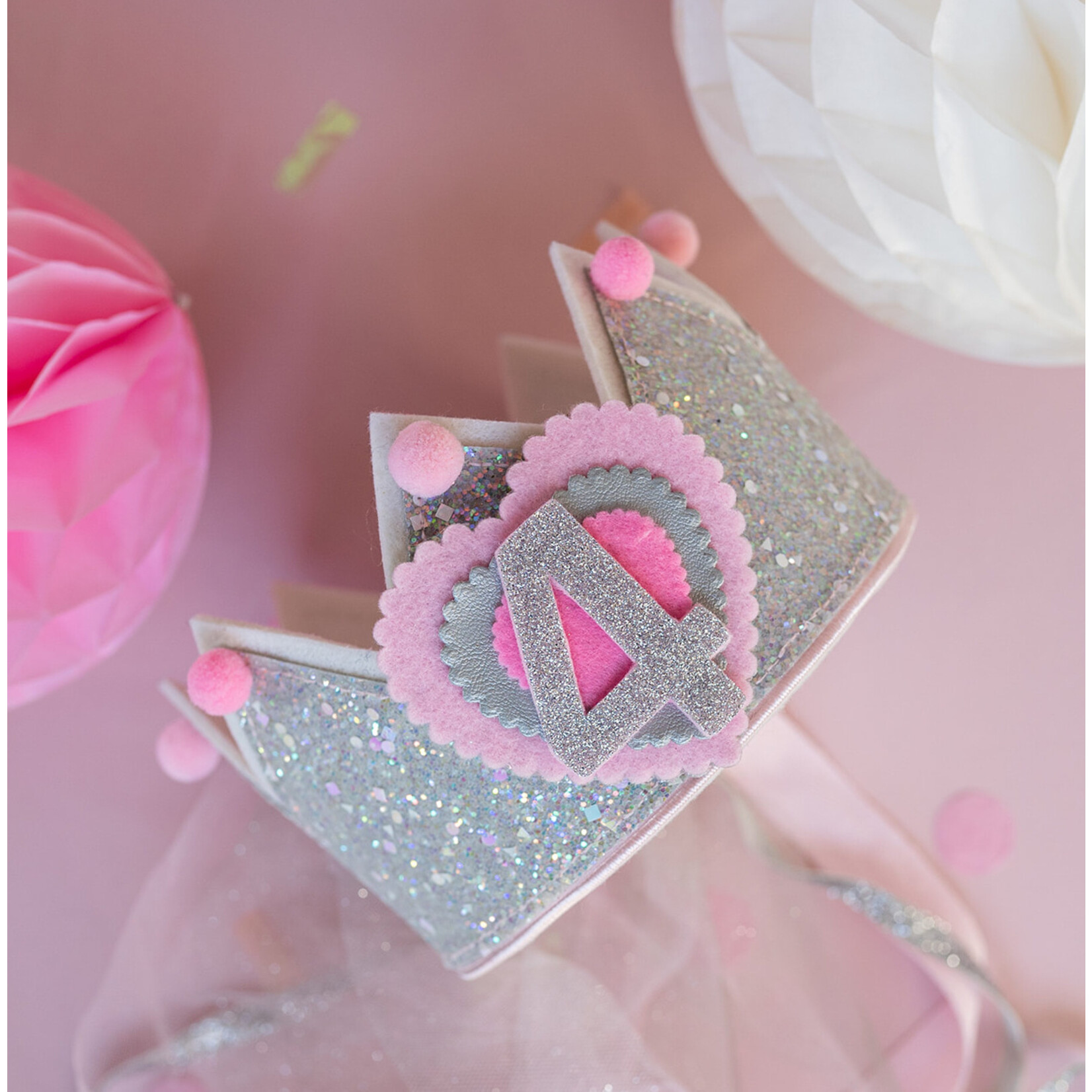 Verjaardagskroon Glitter Silver