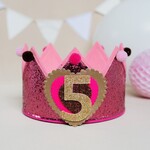 Verjaardagskroon Glitter Old Pink