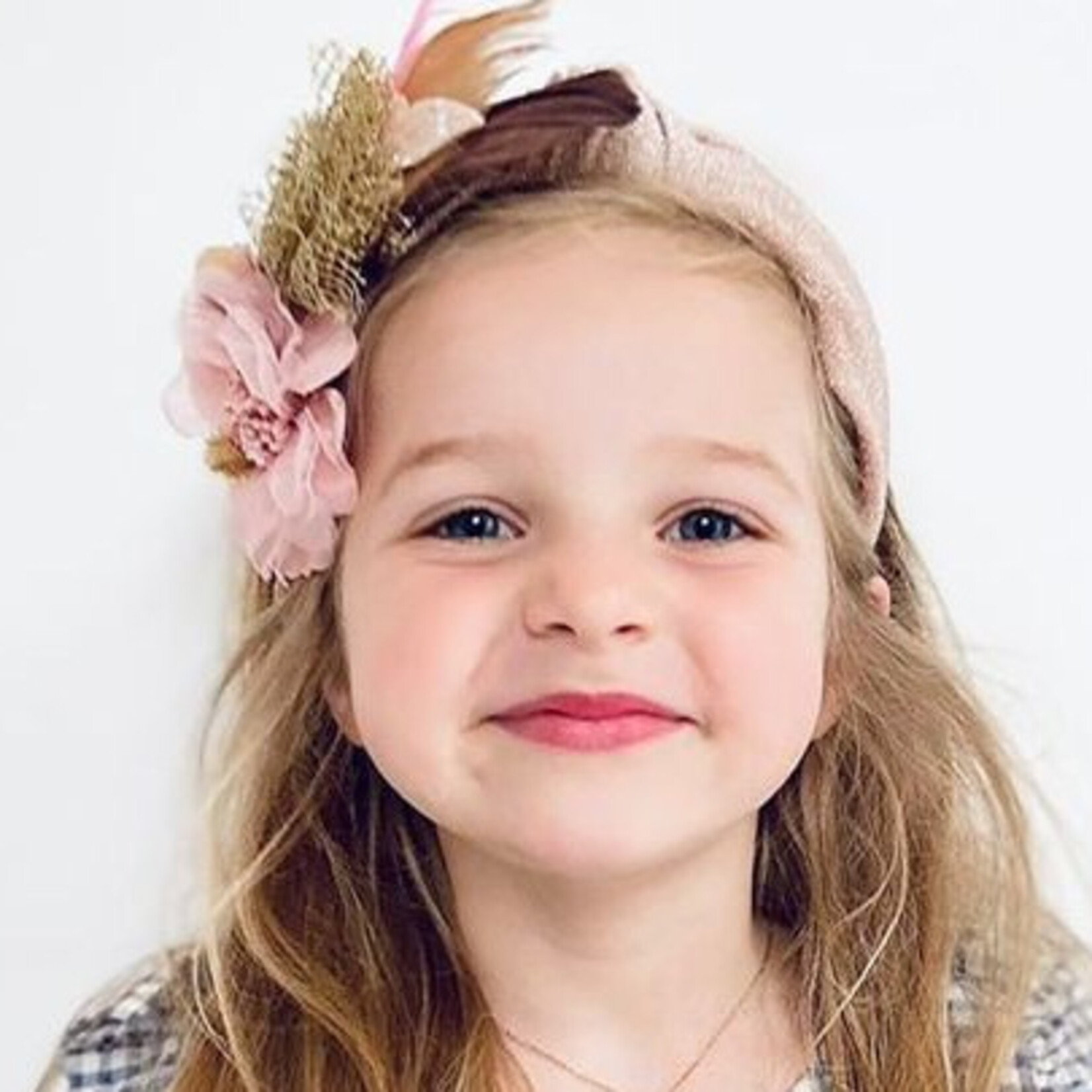 Verjaardagshaarband Flowers Oud Roze