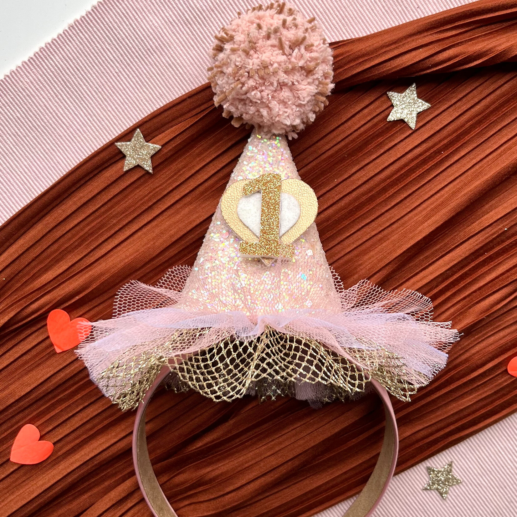 Los Cijfer of Hartje voor het Feesthoedje Glitter Crème