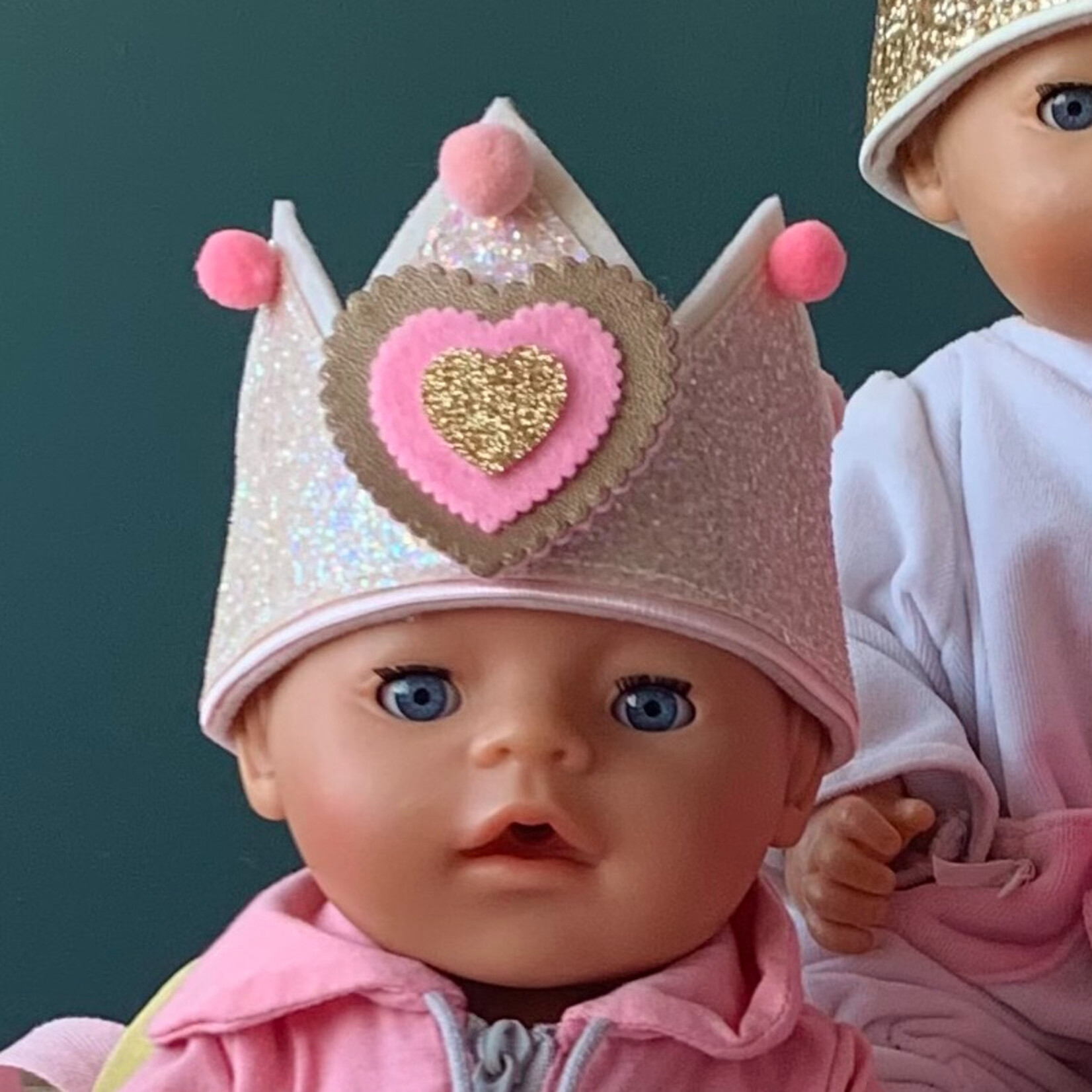 Los Cijfer of Hartje voor het Poppenkroontje met klittenband