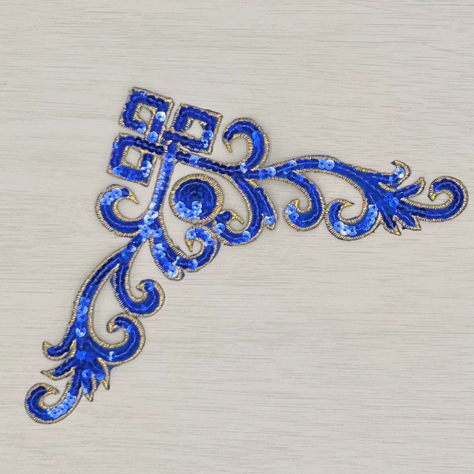 Pailletten applicatie kobalt blauw