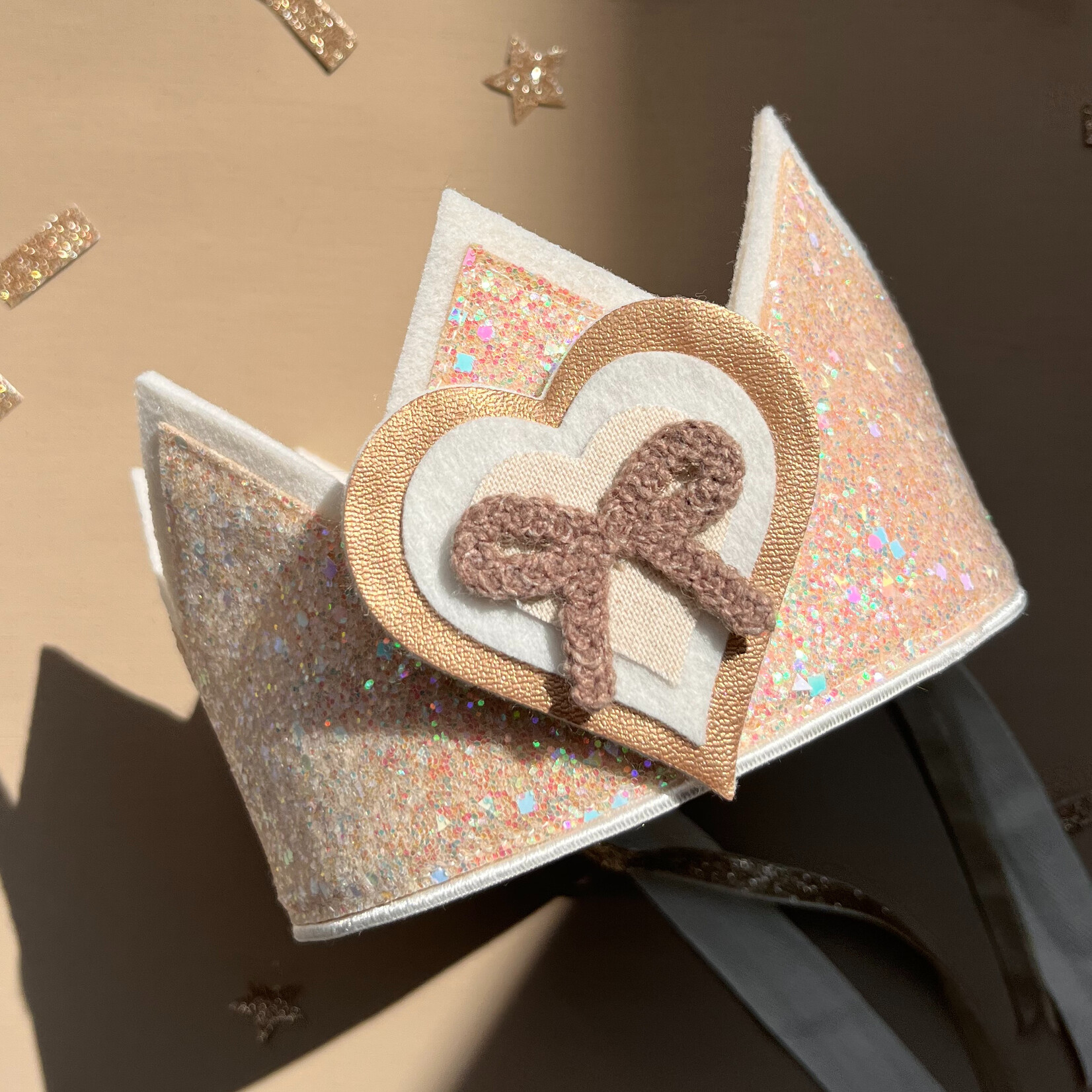 Verjaardagskroon Glitter Crème naturel