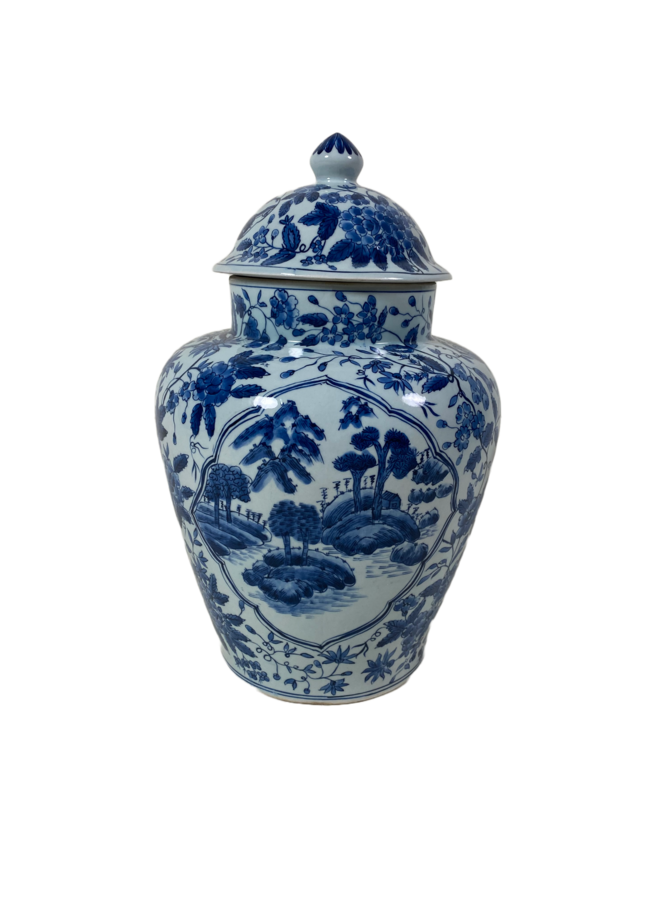 Vintage Asian vase with lid