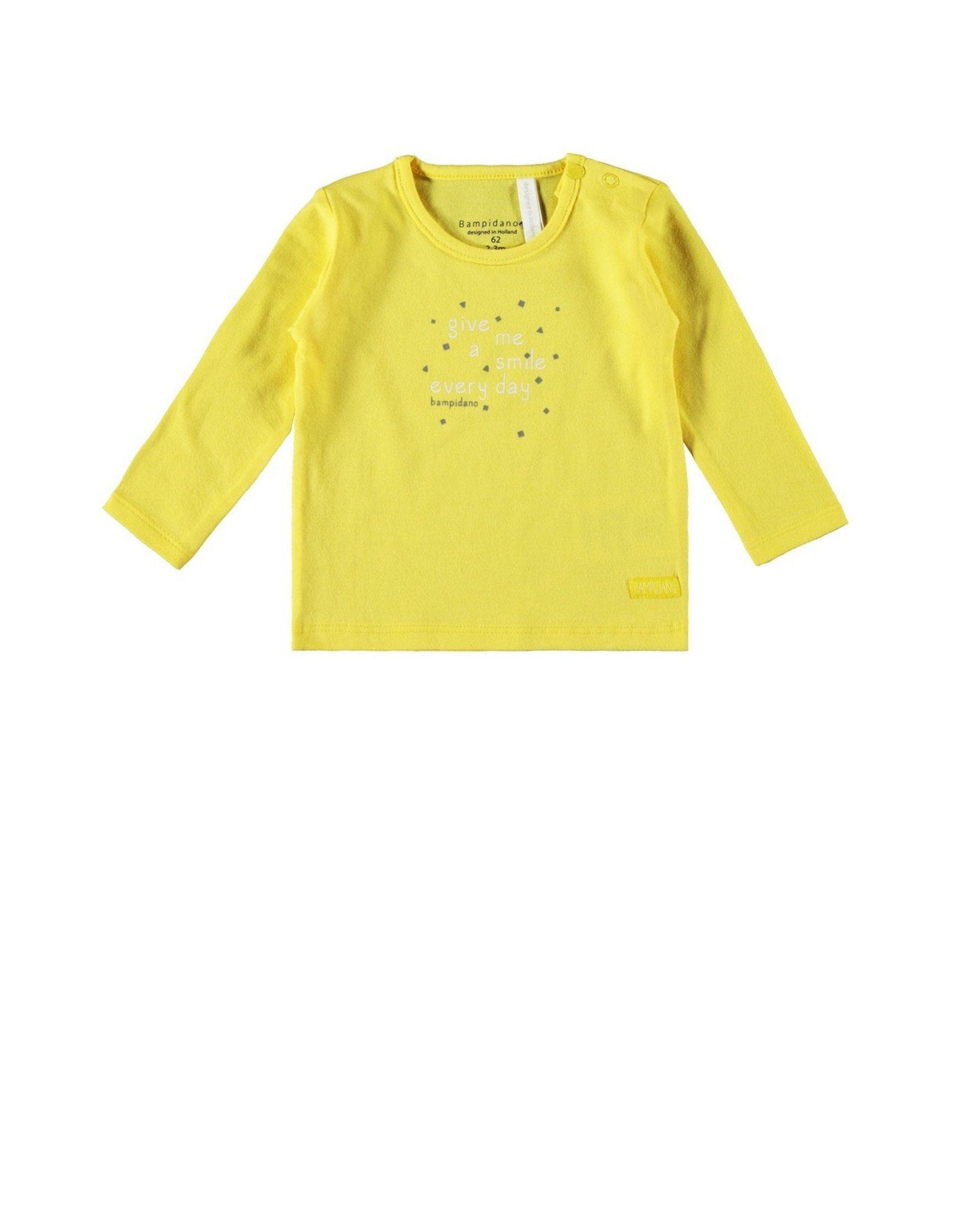 Bampidano New Born T-shirt l/s plain MY EYES START TO SHINE / GIVE ME A SMILE, yellow