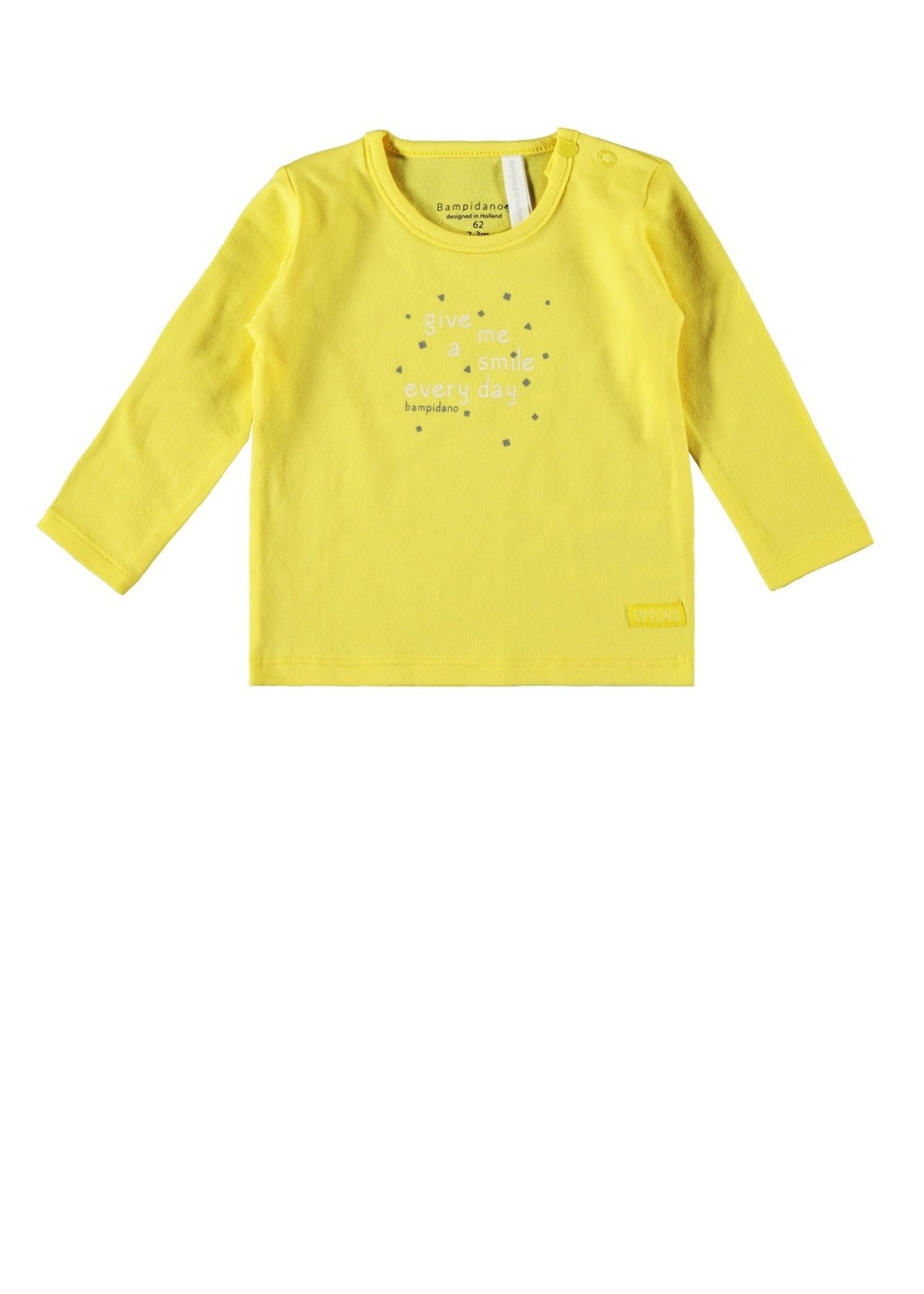 New Born T-shirt l/s plain MY EYES START TO SHINE / GIVE ME A SMILE, yellow