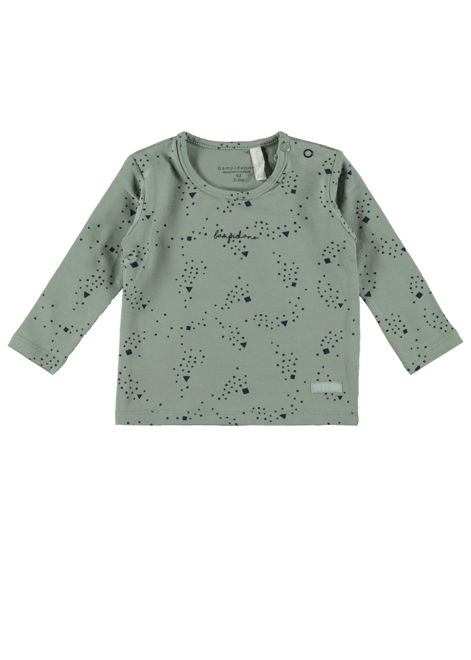 New Born T-shirt l/s allover print, soft green AO