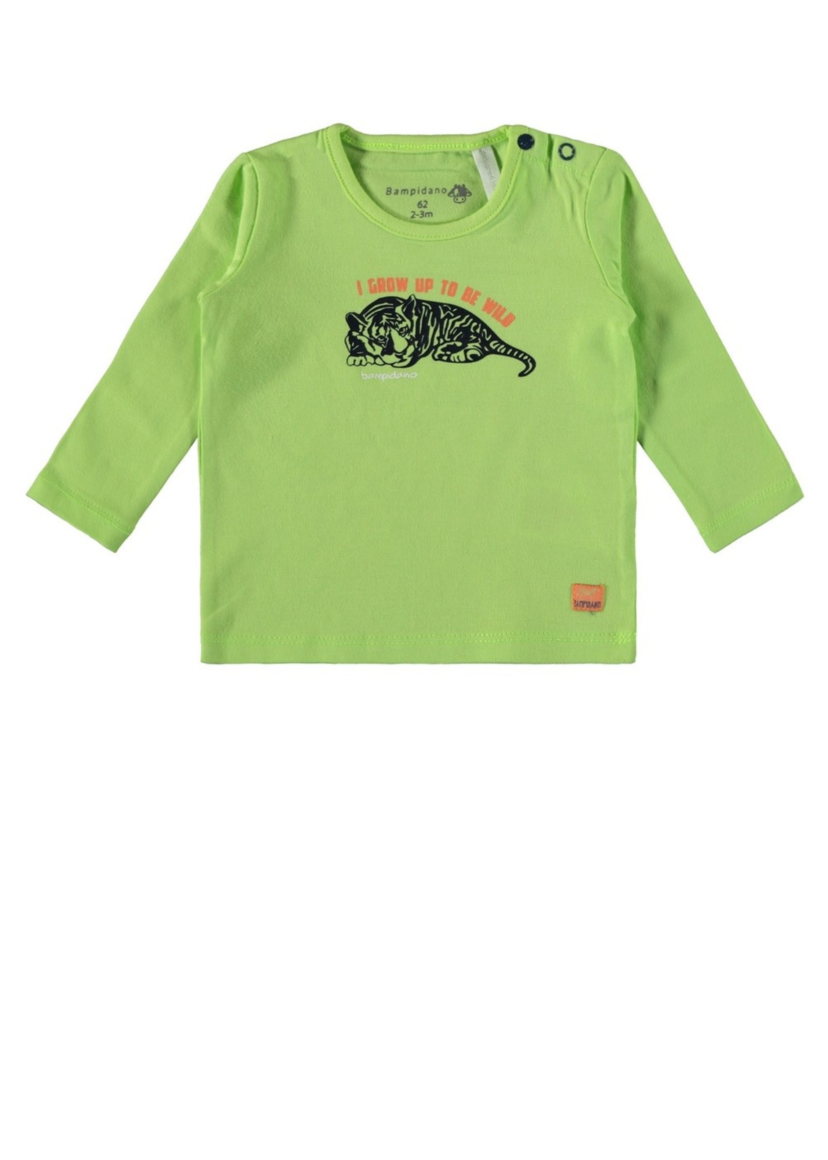 Baby Boys T-shirt l/s plain SAFARI / GROW UP / PARTY ANIMALS, bright green