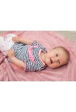 Bampidano Baby Girls T-shirt s/s y/d stripe + ruffles, blue stripe