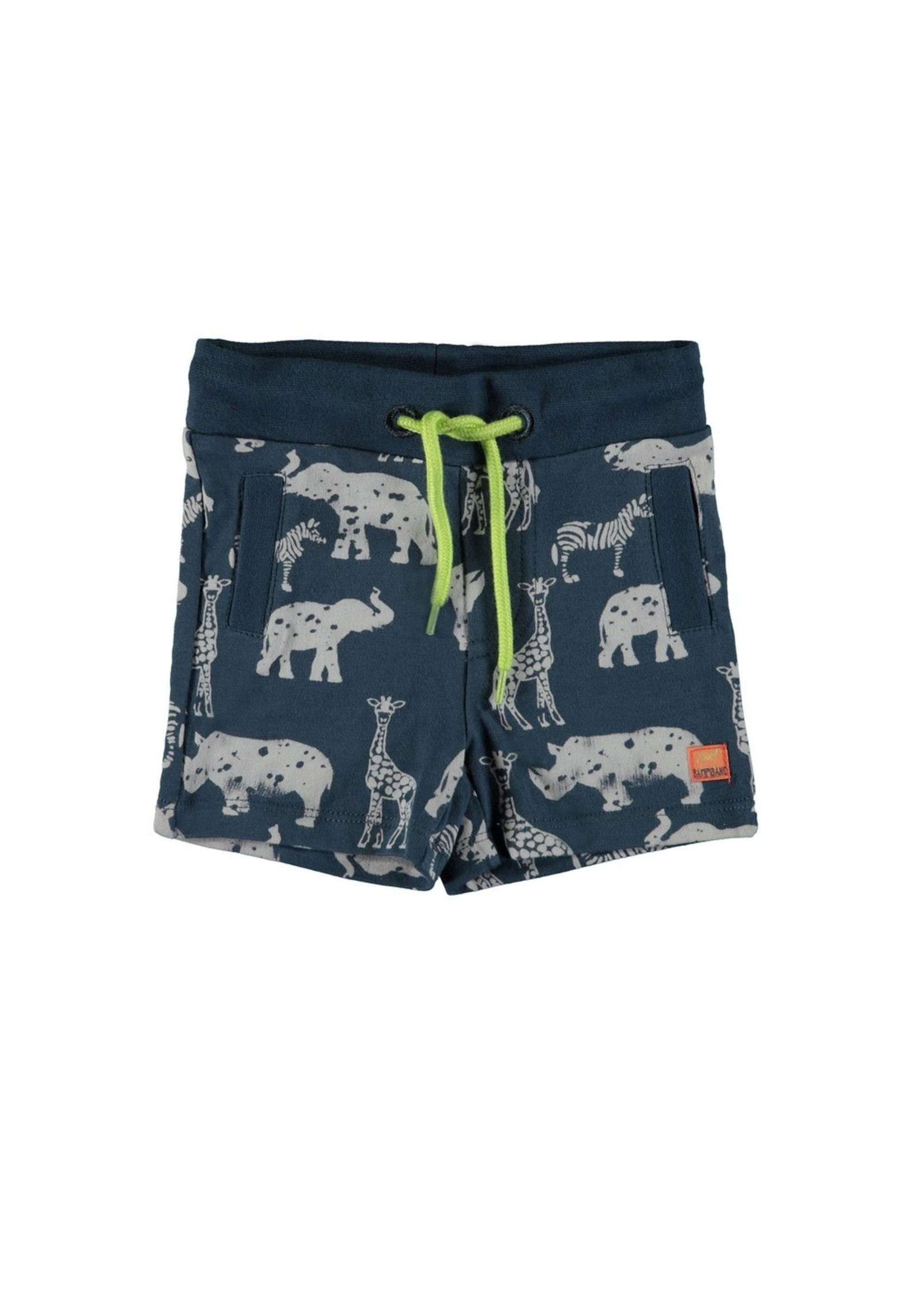 Baby Boys shorts allover print + fake pockets + waist cord, blue aop