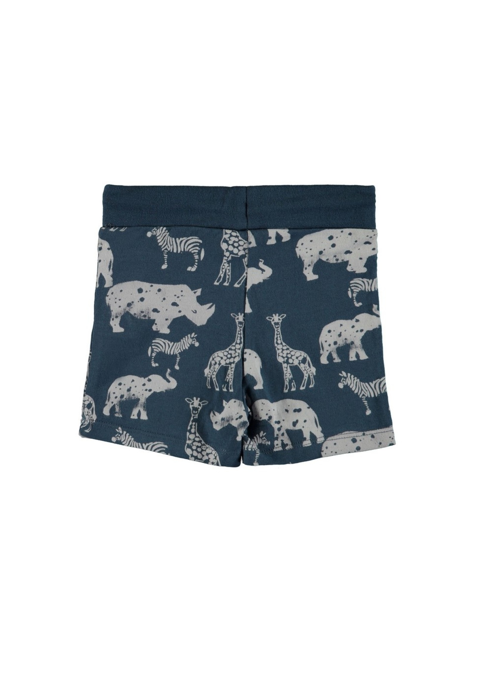 Baby Boys shorts allover print + fake pockets + waist cord, blue aop