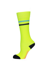 B-Nosy Girls basic socks with contrast stripes, Safety yellow