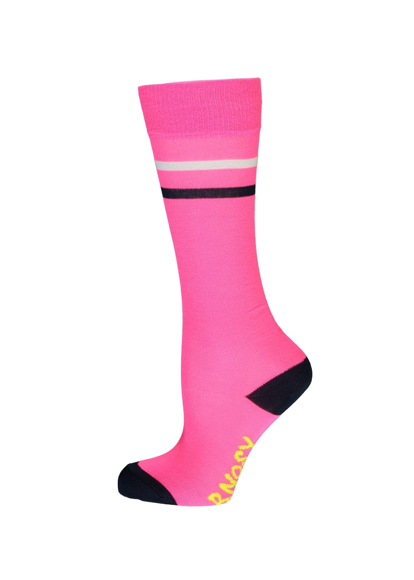 B-Nosy Girls basic socks with contrast stripes, Knock out pink