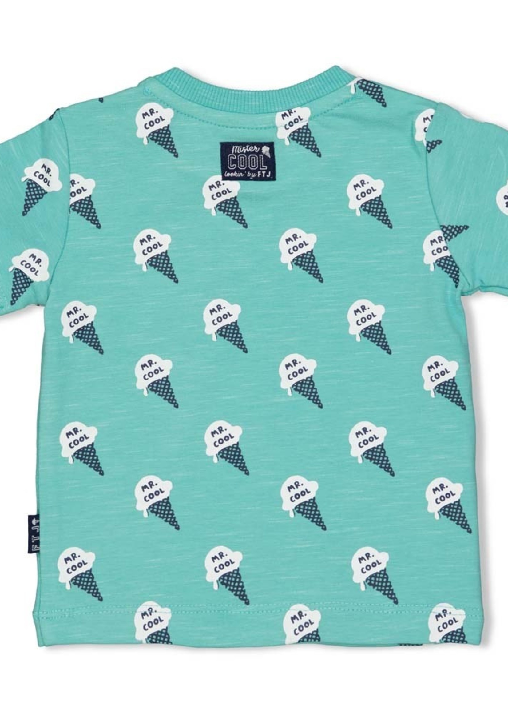 Feetje T-shirt AOP - Team Icecream. Mint melange