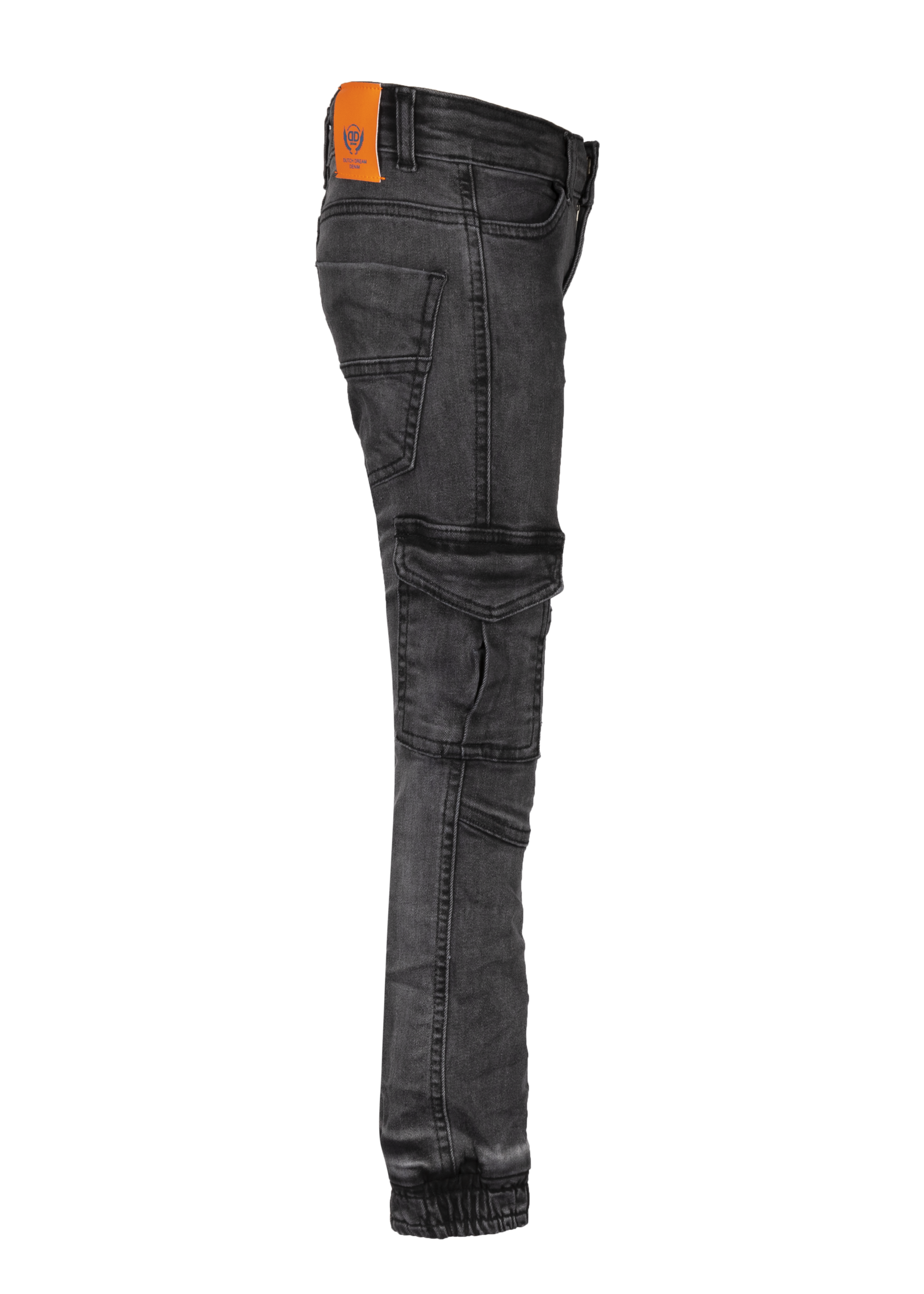Dutch dream denim FIKIRI, SLIM FIT power stretch cargo jeans met dubbele laag stof op de knieën