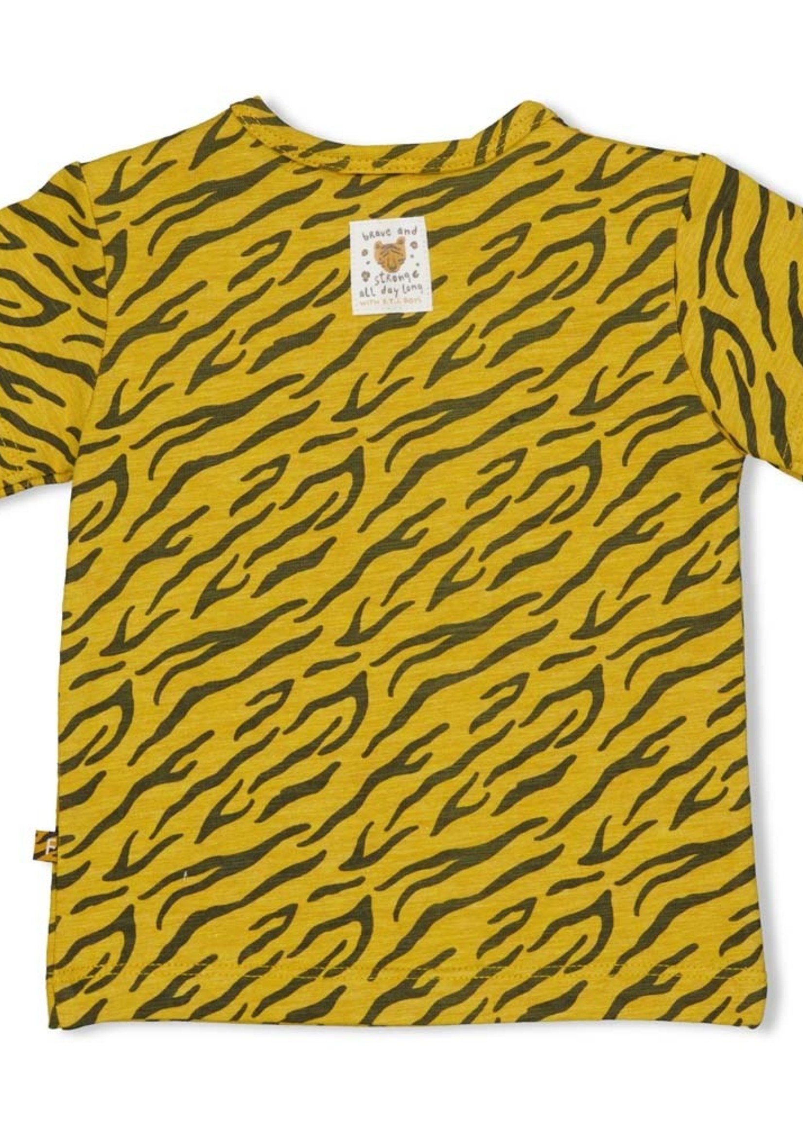 Feetje T-shirt AOP - Go Wild. Okergeel melange