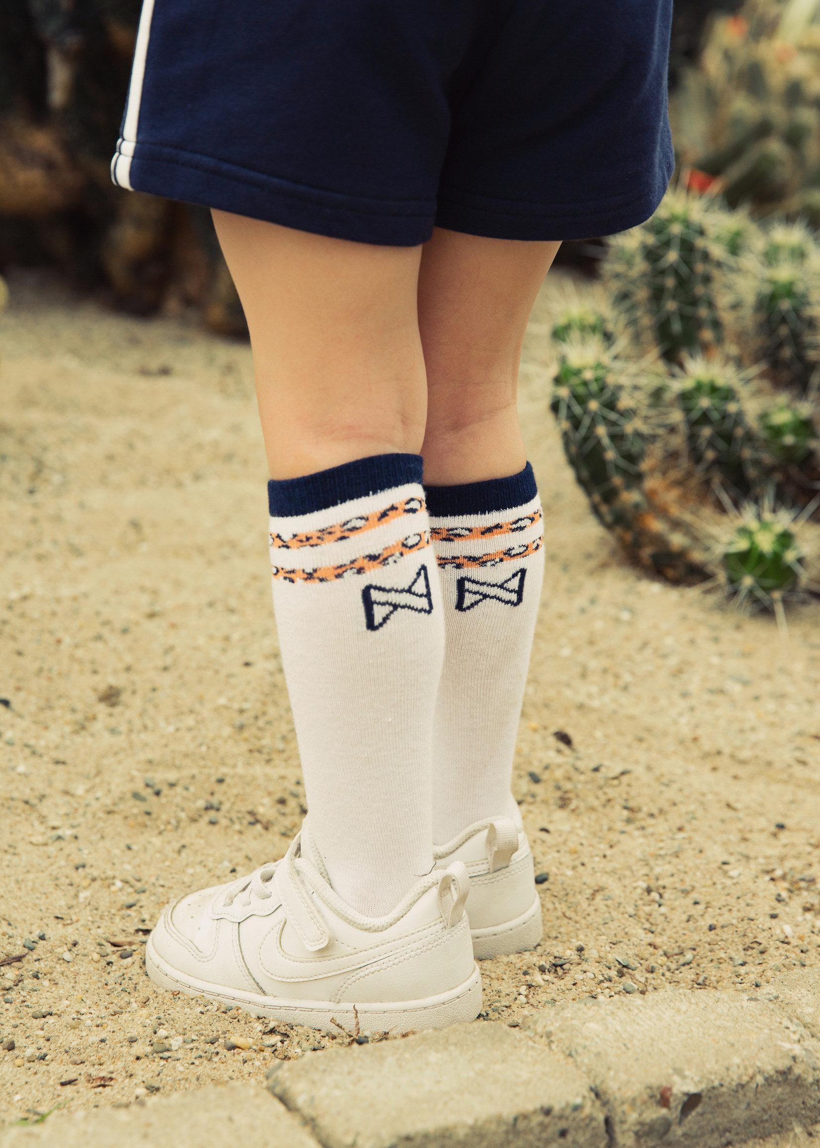 Koko Noko Knee socks 2-pack, Navy + white, SS21