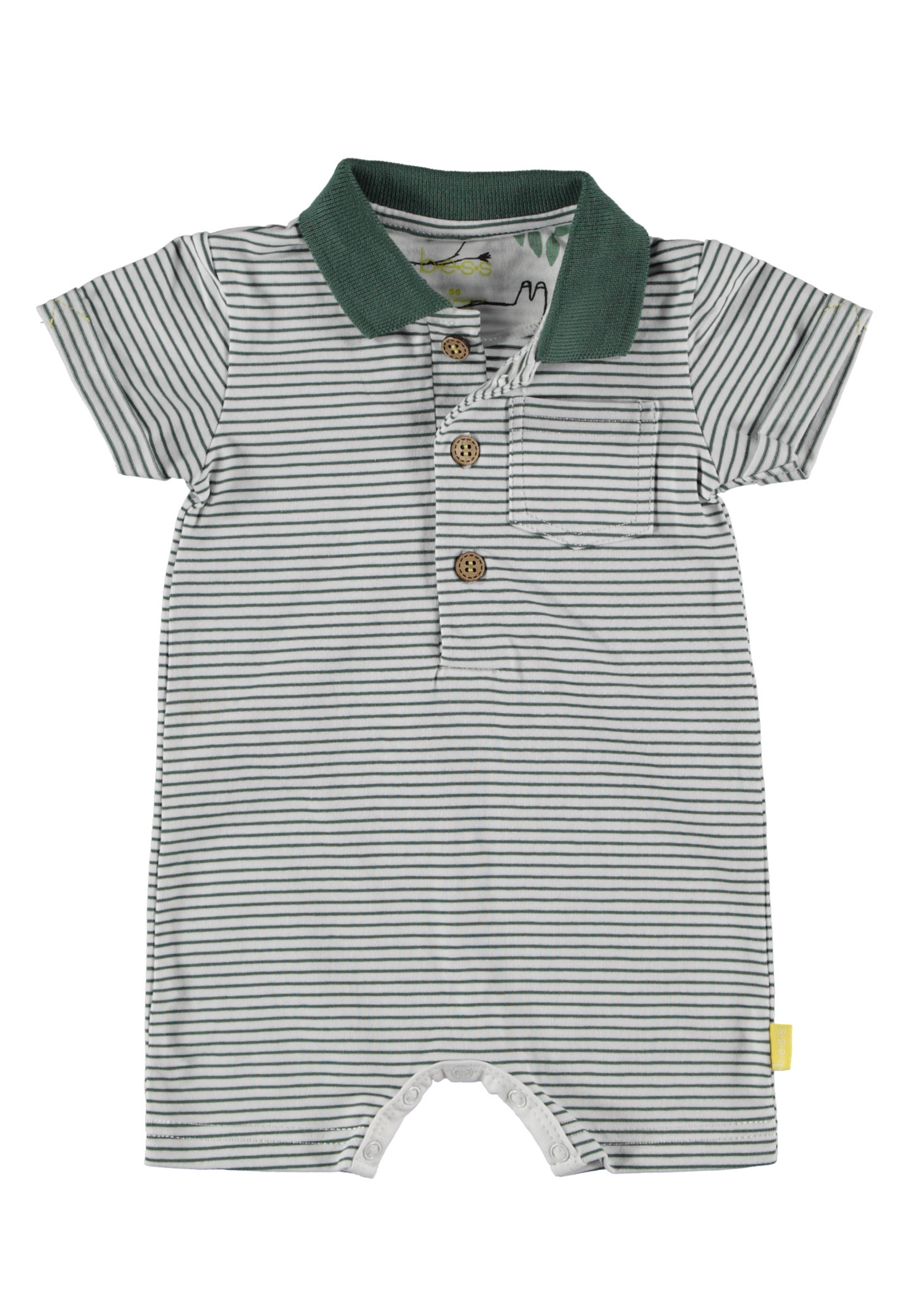 B.E.S.S. Playsuit Stripe polo, White