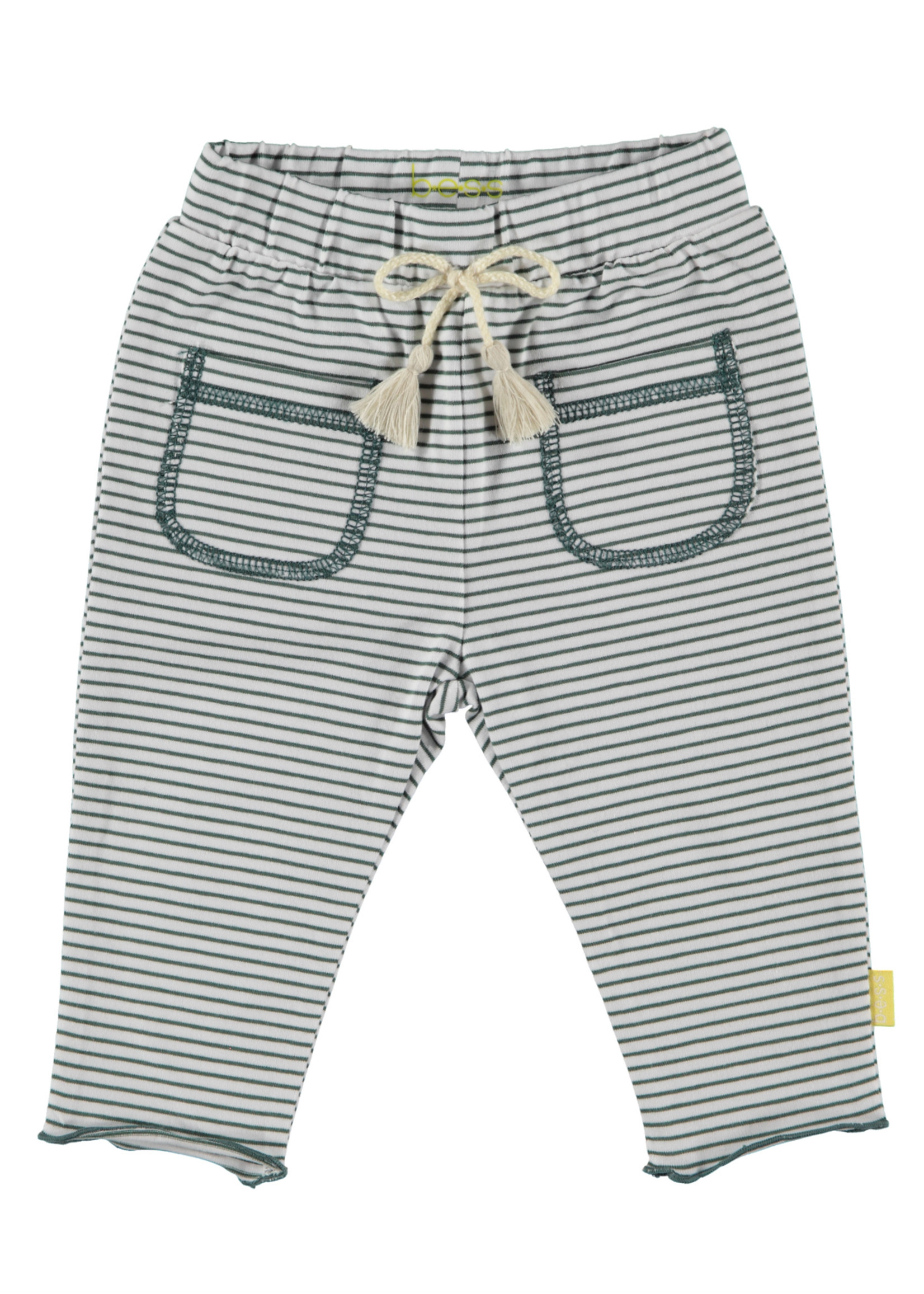 B.E.S.S. Pants Striped Pockets, White