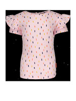 Bampidano Little Bampidano Girls fancy short sleeve T-shirt Doortje AO with ruffles FLOWERS