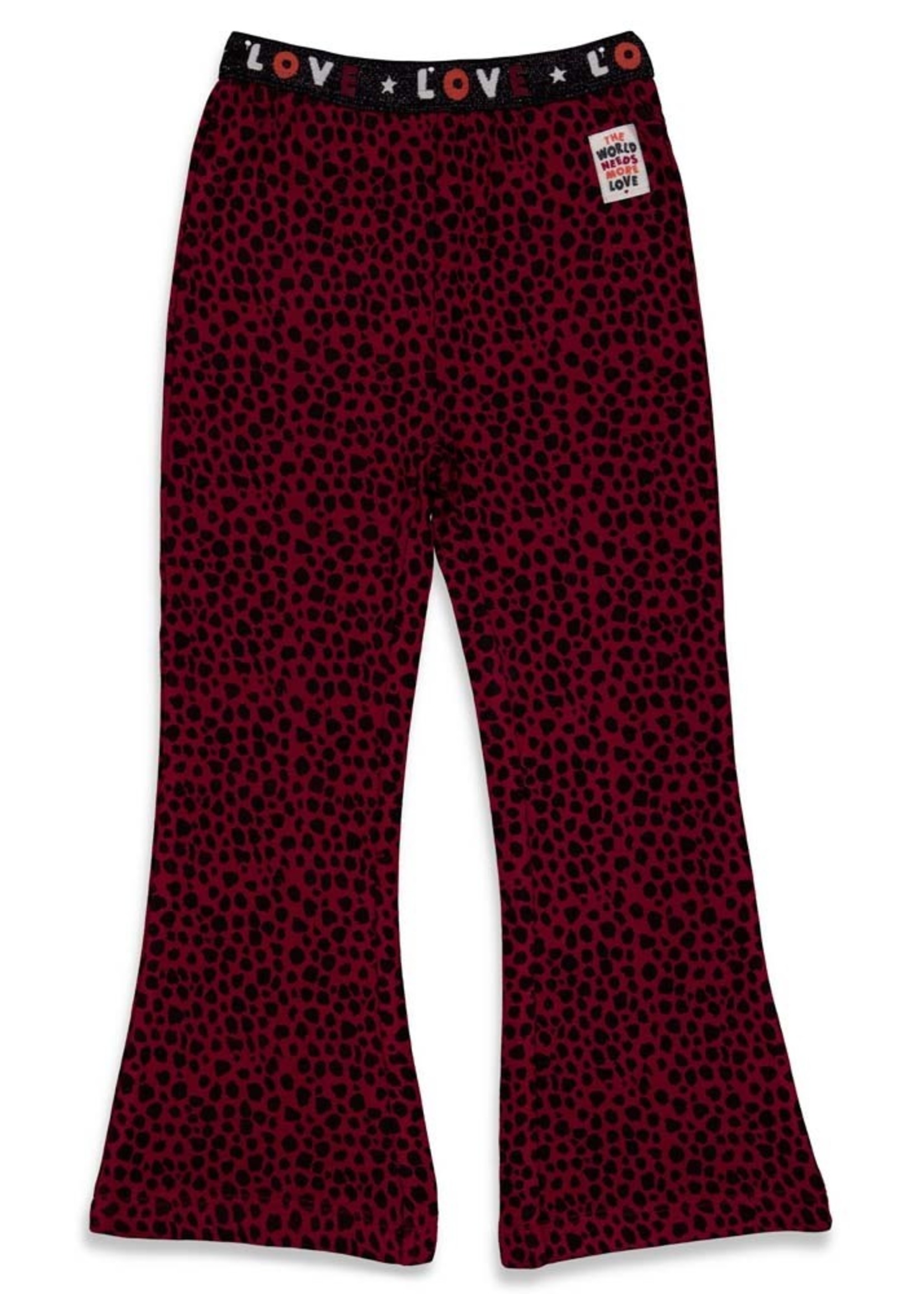 Jubel Flared Broek - Blushing Zebra, Bordeaux