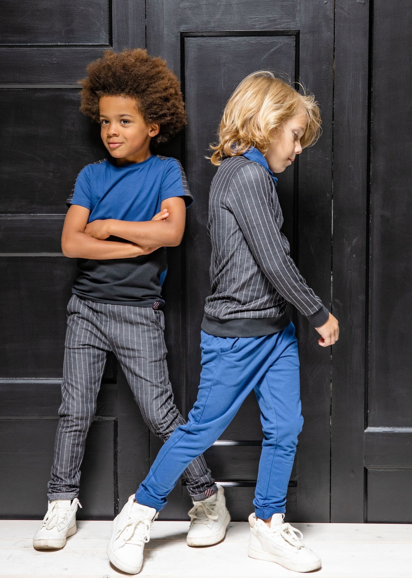 B-Nosy Boys striped pants with elasticated wb, gentle lines