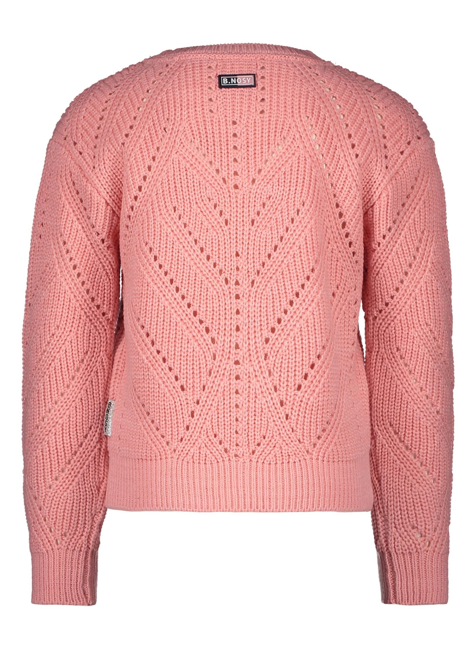 B-Nosy Girls heavy knitted cardigan, punch pink
