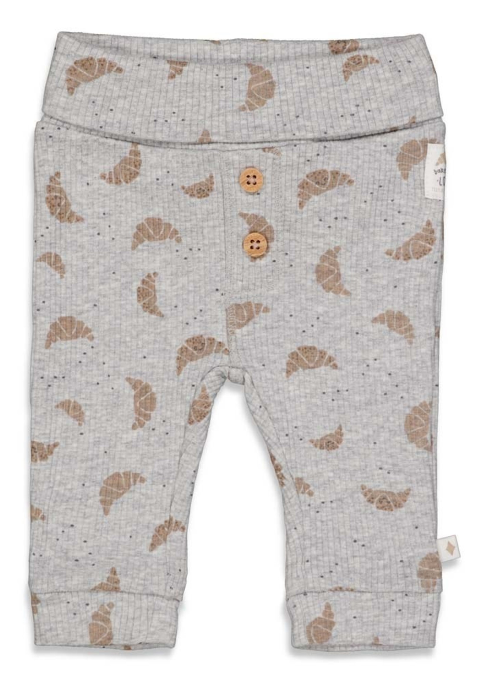 Feetje Broek AOP - Little Croissant, Grijs melange