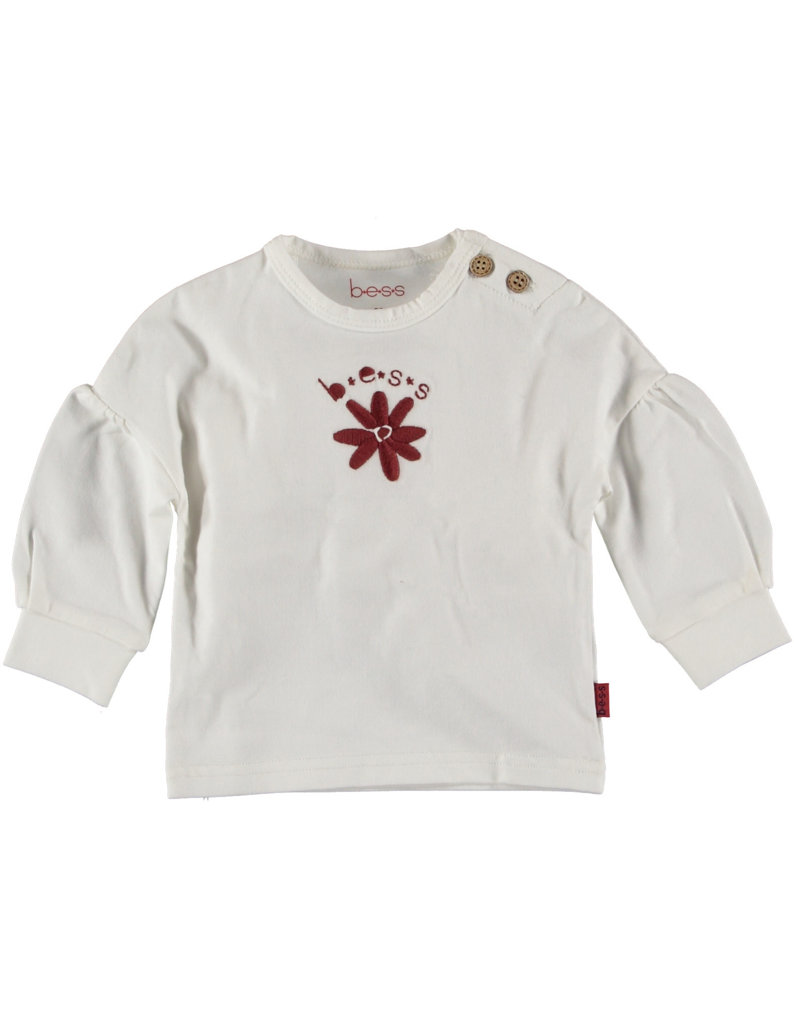 B.E.S.S. Shirt Flower Embroidery, Off White, W21