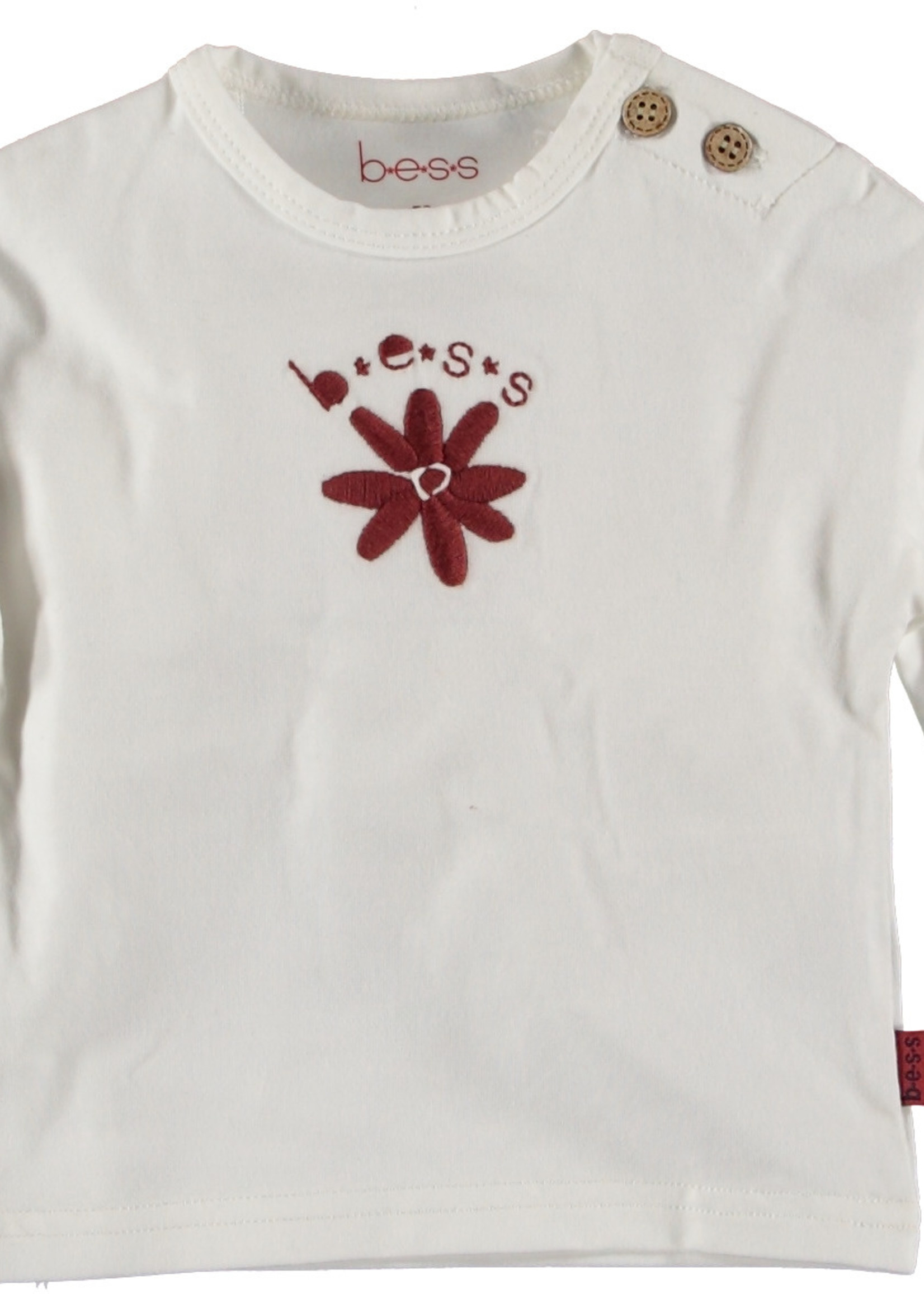 B.E.S.S. Shirt Flower Embroidery, Off White, W21