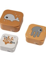 Done by Deer Snack box, 3pcs, Sea friends, mustard