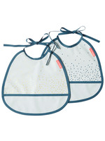 Done by Deer Tiny Bib, 2-pack, Happy dots, blue