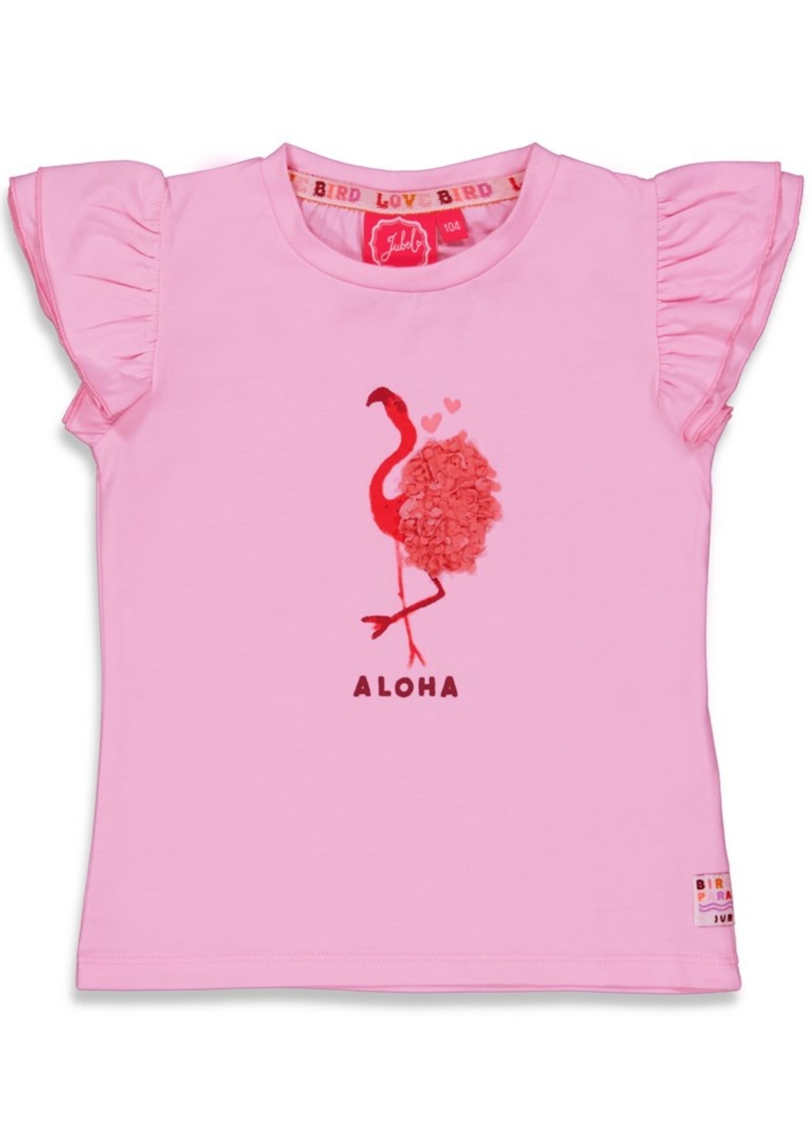 Jubel T-shirt Aloha - Birds Oof Paradise. l.Roze