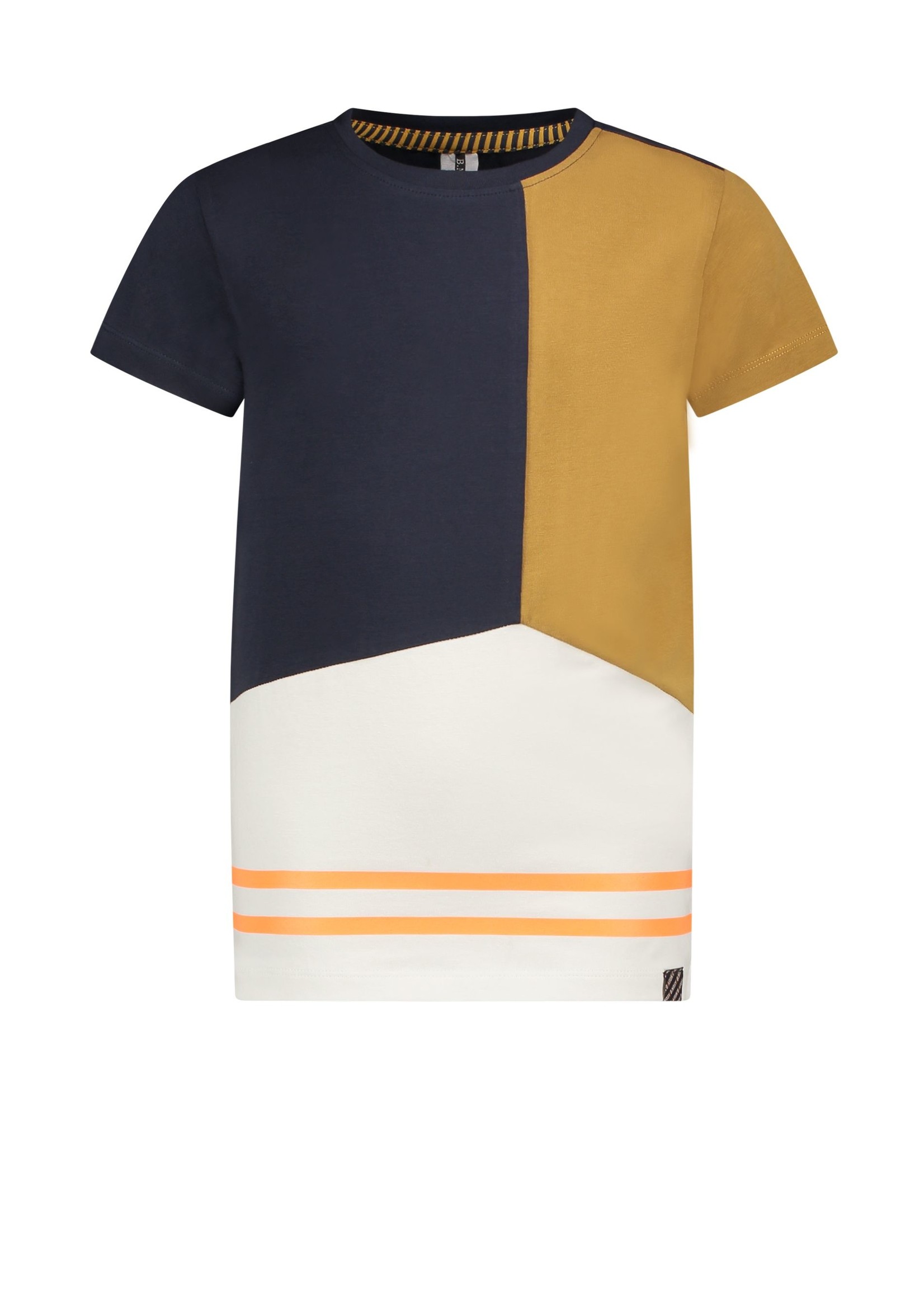 B-Nosy Boys t-shirt with c&s parts and double printed stripe at hem, Cotton