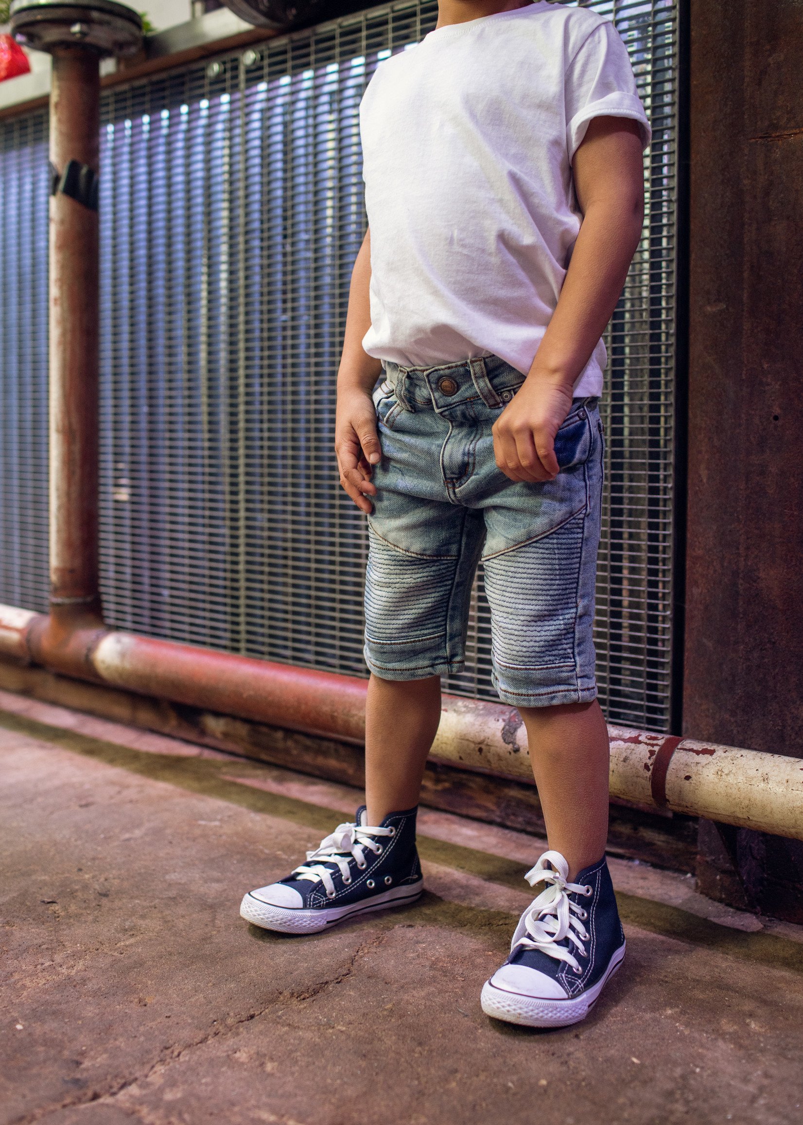 Dutch dream denim MICHEZO. Boys extra slim fit knitted denim shorts