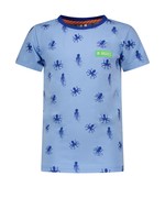 B-Nosy Boys short sleeve t-shirt with octopus aop, Maya blue