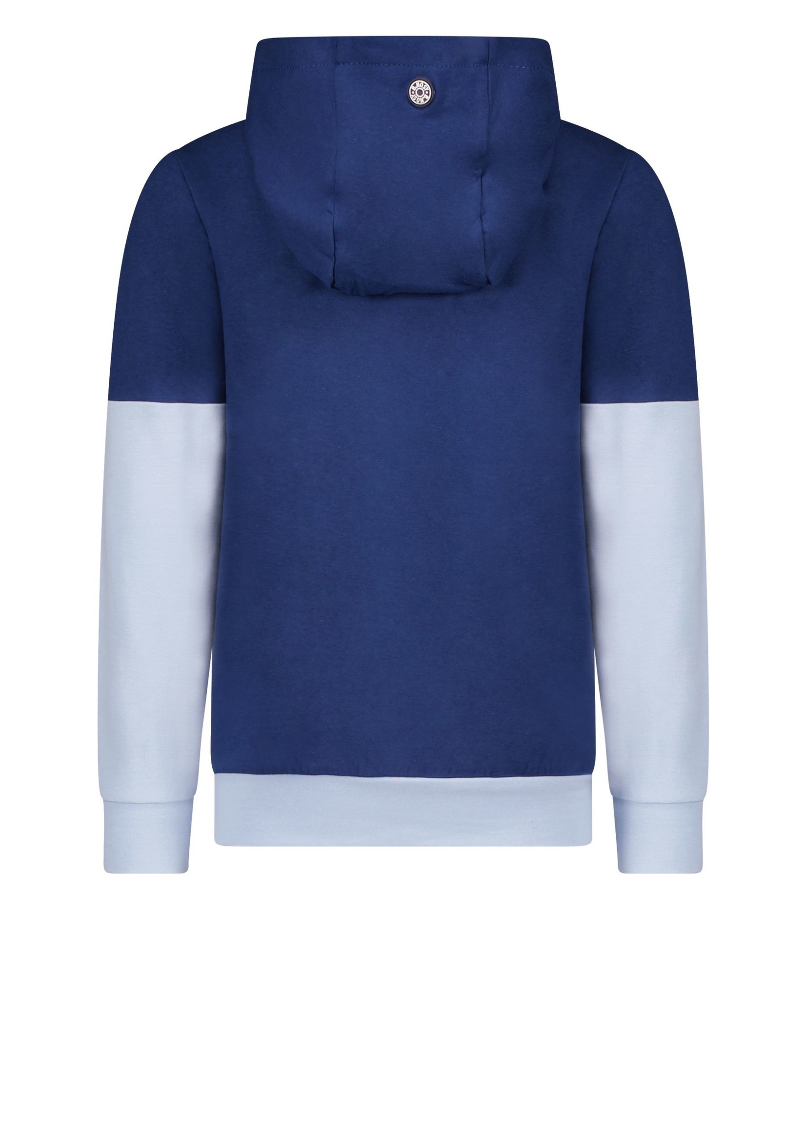B-Nosy Boys hooded sweater with vertical c&s panels and print on chest, lake blue
