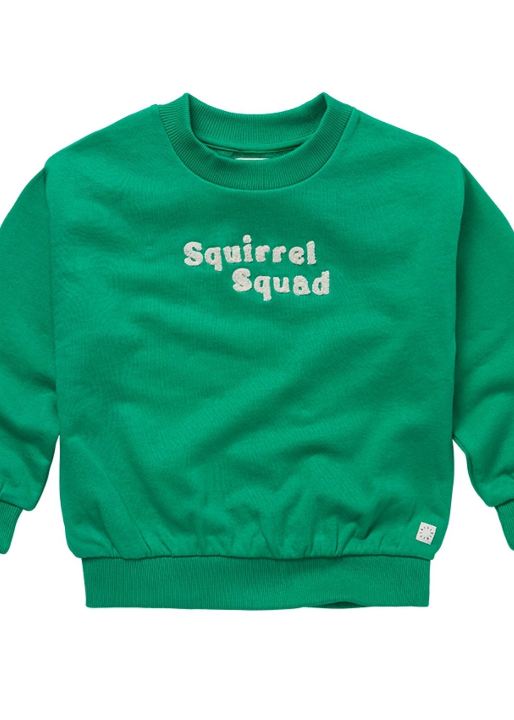 Sproet & Sprout Sweatshirt embroidery Squirrel squad, Fern green