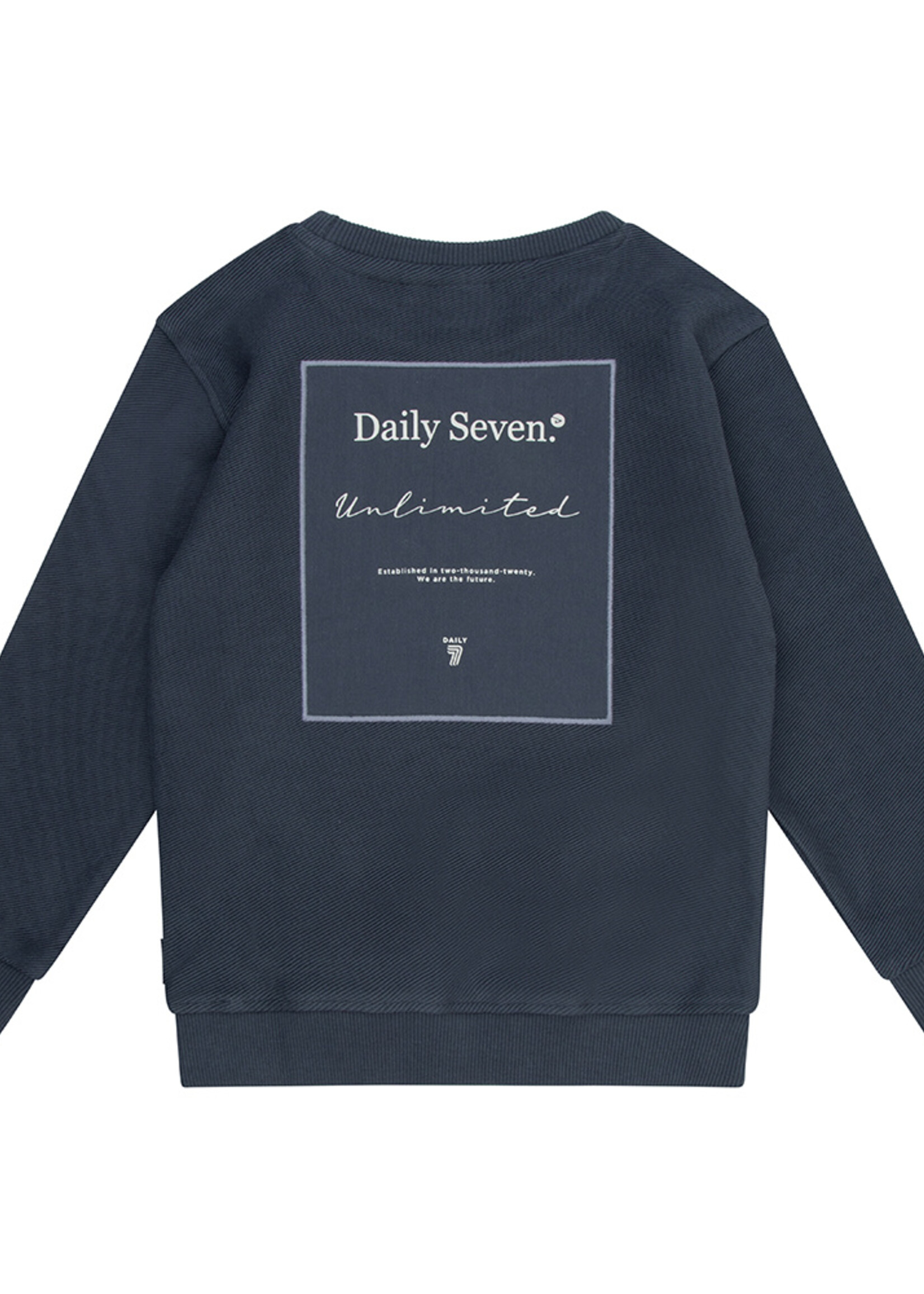 Daily7 Sweater Kangaroo pocket Rib,Stone Navy