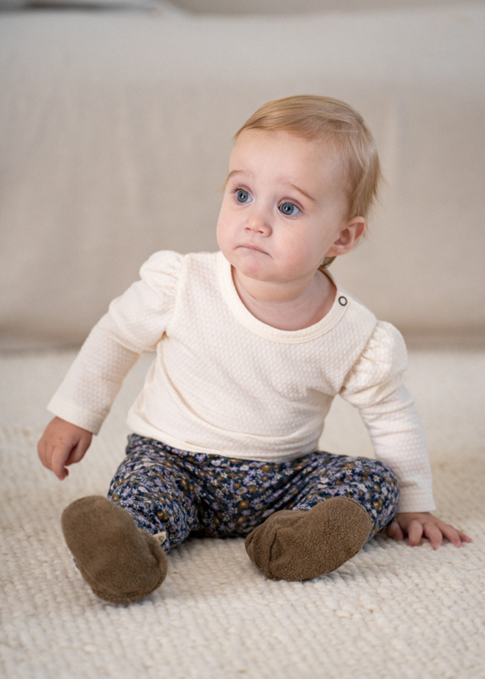 House of Jamie Fleece Booties. Mushroom