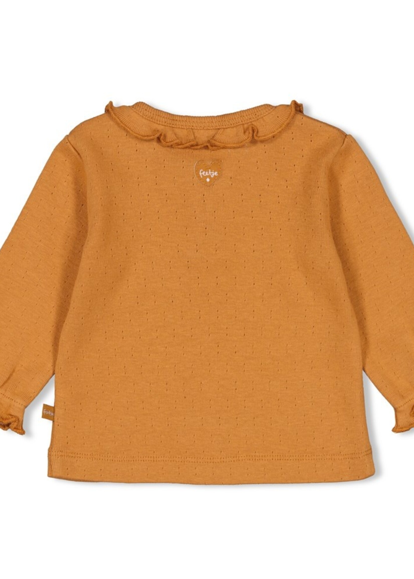 Feetje Longsleeve ruches - My Happy Place, Camel