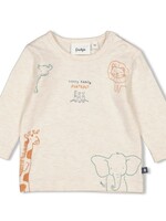 Feetje Longsleeve - Animals, Offwhite melange