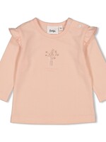 Feetje Longsleeve ruches - Moonlight Flowers, l.Roze