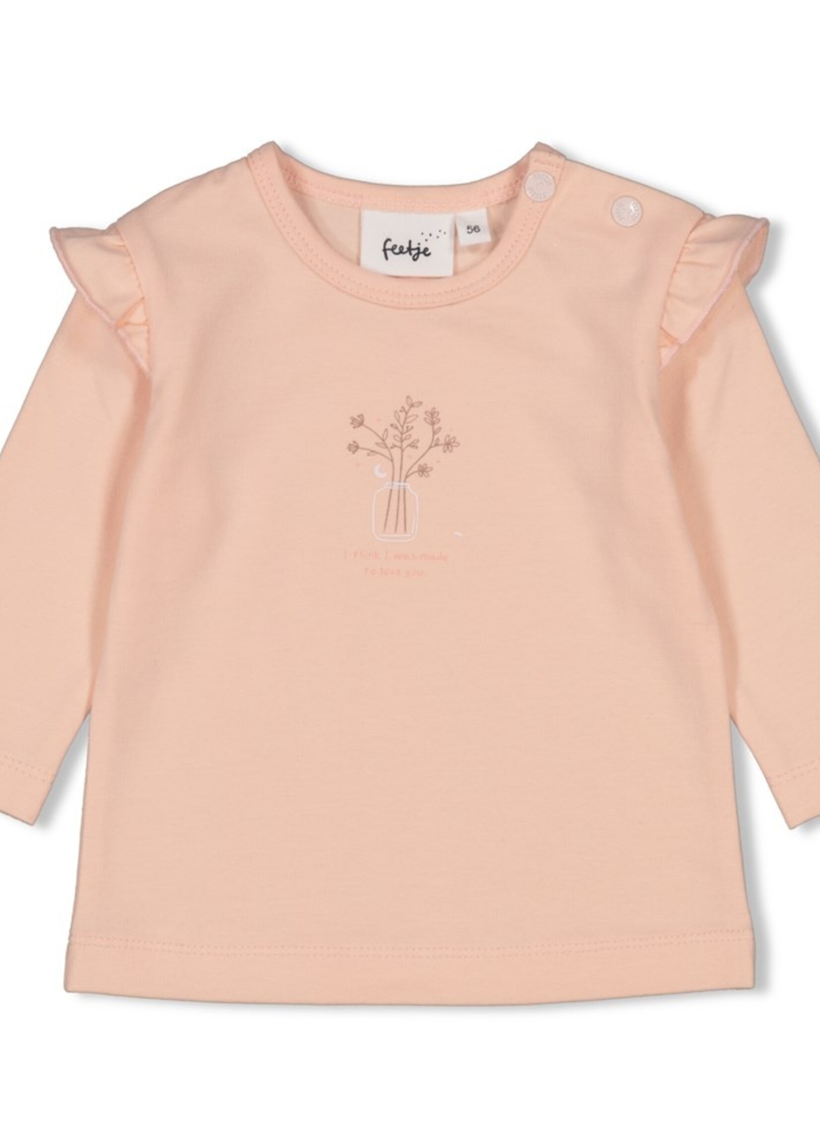 Feetje Longsleeve ruches - Moonlight Flowers, l.Roze