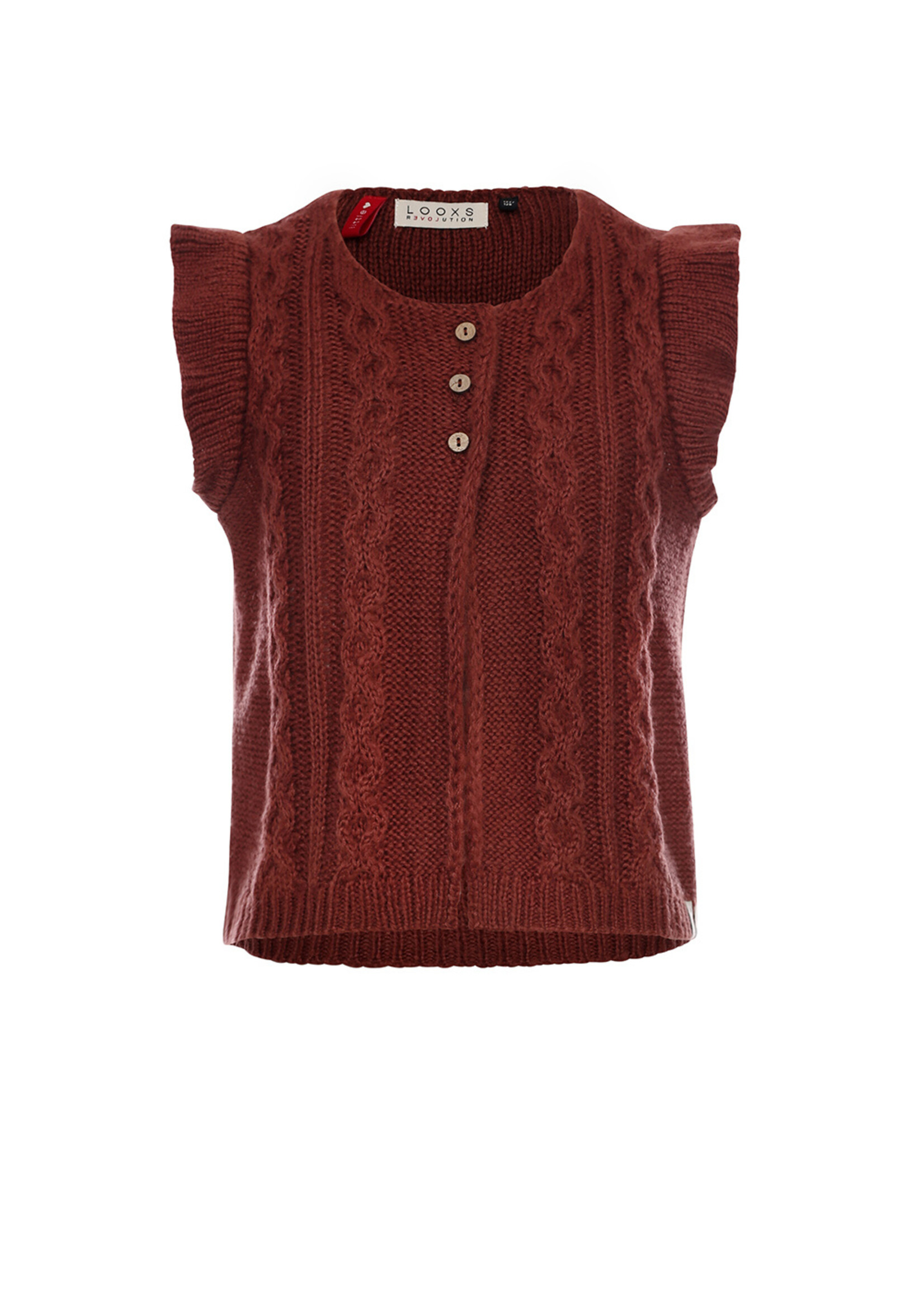 LOOXS Little Little knitted gilet, Red Wine