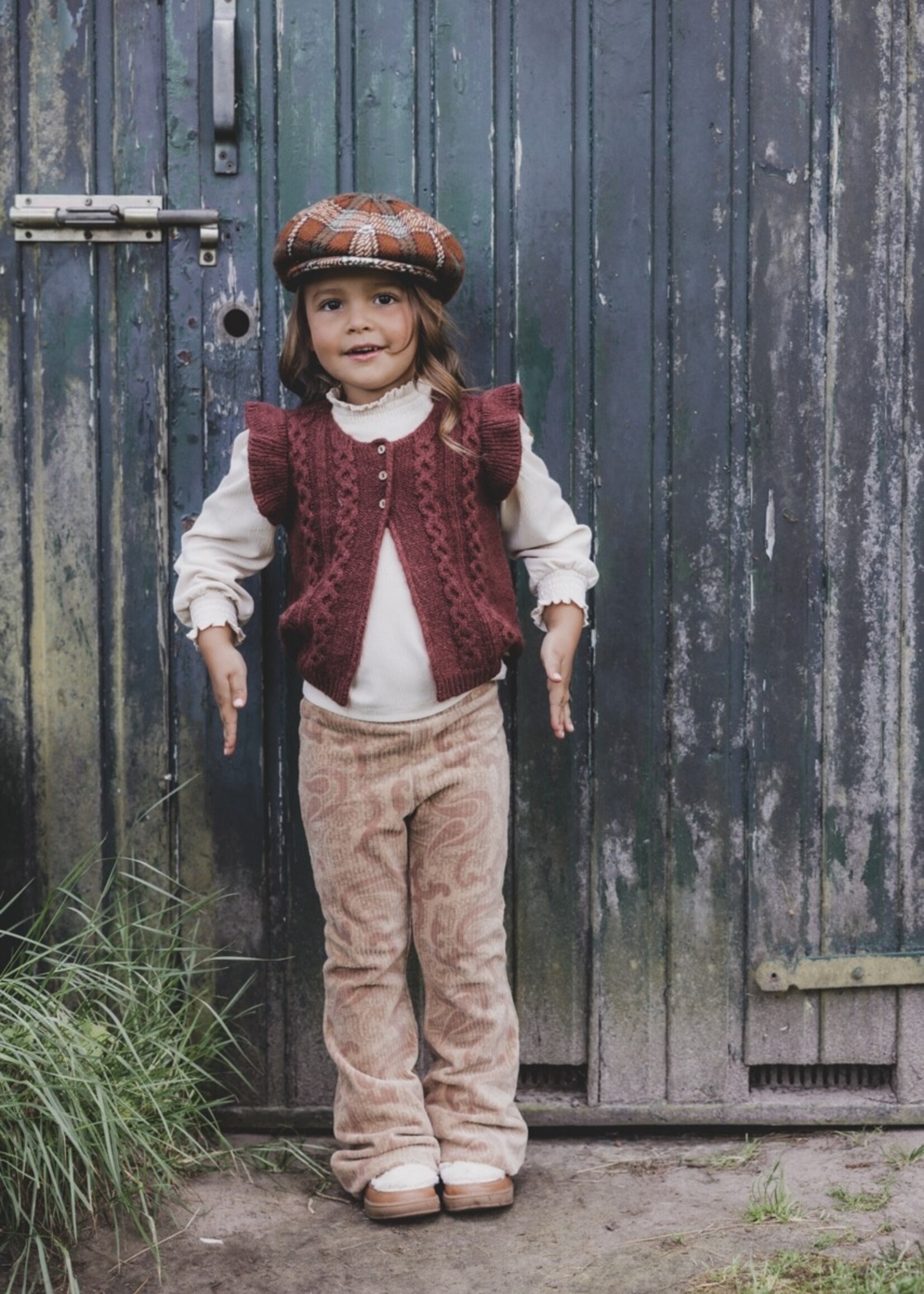 LOOXS Little Little knitted gilet, Red Wine